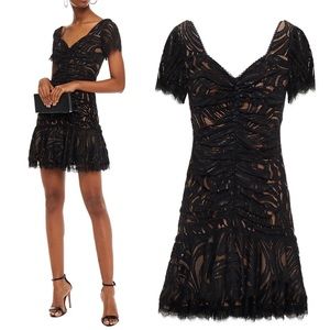 Jonathan Simkhai Ruched Lace Cocktail Dress